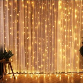 Resim Mobgift Animasyonlu Led Işıklı Sarkıt Salkım Saçak Perde 3 X 3 Sarı 