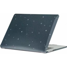 Resim Macbook Air Kılıf 13.6 inç M2-M3, Simli Kristal Parlak (TouchID'li Air M2-M3) A2681 A3113 ile Uyumlu 