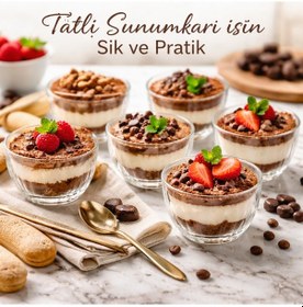 Resim Marılla 6 Lı Cam Mini Kase Seti 135 Ml Kuruyemiş Sos Tatlı Sunum Kasesi Şeffaf 