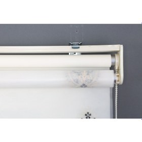 Resim Blind-x Petrol Çift Mekanizmalı Kadife Yasemin Nakışlı Tül Stor Perde Dayanıklı Alüminyum Kasa 