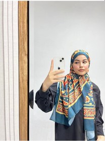 Resim Modakaşmir Aminenesil Etnik Desen Petrol Sarı Renk Soft Pamuk Şal Petrol Yeşili 