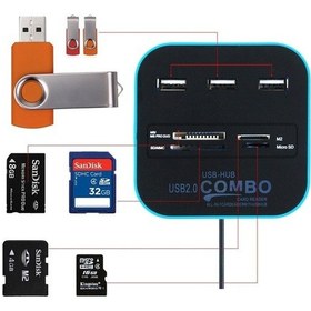 Resim USB Hub Çoklayıcı Kart Okuyucu Combo Ms Micro Sd Mmc 