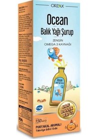 Resim Orzax Ocean Şurup Fish Oil Portakal Aromalı Balık Yağı 150ml 