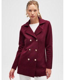 Resim Peraluna Jisha, Kadın Örme Triko Blazer Ceket - Bordo Bordo 