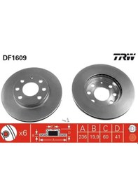 Resim Opel Corsa B Fren Diski On 1993-2000 Trw Df1609 2adettir 