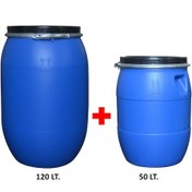 Resim Plastik Varil Seti - 1 Adet 120 Lt. + 1 Adet 50 Lt. Bidon 