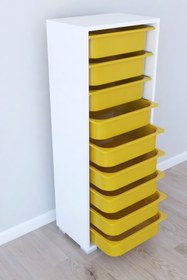 Resim Genel Markalar Birnurpazar 9 Sepetli Oyuncak Dolabı Çok Amaçlı Dolap - Sarı 