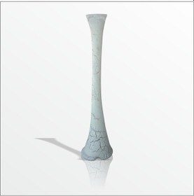 Resim Çatlatma Beyaz 60cm Uzun Geniş Taban Fil Ayağı Devrilmez Cam Vazo 