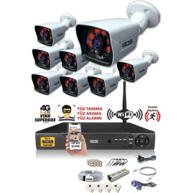 Resim Ids - 8 Kameralı 5 Mp Sony Lensli 1080P Full HD Güvenlik Kamerası Sistemi - Hard Disksiz 