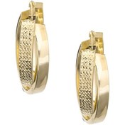 Resim Oval İkili Desenli Altın Küpe 64029943 