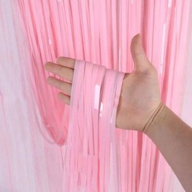 Resim Soft Pembe Püsküllü Kapı Perdesi 