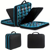 Resim 96 Yuvarlak Oyuncak Araba Saklama Kutusu Şeffaf Kapak - Dayanıklı Siyah Düzenleyici Mini Arabalar, Bebekler ve Küçük Oyuncaklar için - Kolay Erişim ve Alan Tasarrufu için Kompakt Tasarım, Oyuncak Saklama Kutusu, Eğlenceli Tasarım, Sağlam Yapı 