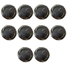 Resim Omeyva Davet Parti Sunum Doğum Günü Siyah Renkli Sert Plastik Mika Tabak - 22 Cm. -6 Adetlik 10 Paket Siyah 