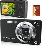 Resim Ximistore9 56mp 4k Çocuk Dijital Fotoğraf Makinesi, 20x Zum, Titreme Önleyici, Dahili Flaş, Gençler Ve Öğrenciler İçin 