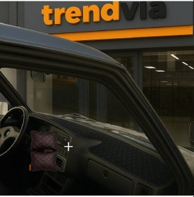 Resim Tofaş Şahin Doğan Kartal Yüksek Ön Göğüs Siyah-mavi Torpido Kılıfı / Siyah-kırmızı Boyun Yastığı 