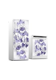 Resim Buzdolabı Ve Bulaşık Makinası Beyaz Eşya Sticker Kaplama Mor Gül (540884705) 