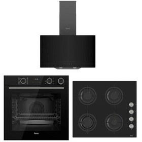 Resim Ferre Fryartsteam XE64CS - CS205 - D063 Siyah Ankastre Set 