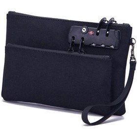 Resim Willowhaven Siyah Renkli Kilitli Para Çantası - Çift Katmanlı Çanta, Seyahat Ve Günlük Kullanım İçin Sağlam Kilitli Banka Çantası Siyah 