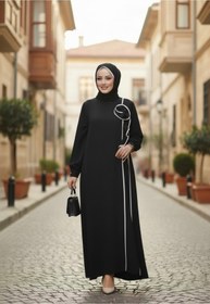 Resim sümeyra Gül şal ferace yazlık rahat uzun modelimiz 