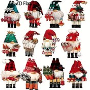Resim 2D Düz - 24 adet Noel 2D Şenlikli Fındıkçı Ağacı Asılı Süsler, Tatil Partisi, Arkadaş Toplanması Bahçe, Oda Dekorasyonu ile İplik 