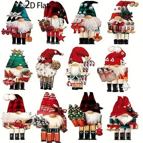 Resim 2D Düz - 24 adet Noel 2D Şenlikli Fındıkçı Ağacı Asılı Süsler, Tatil Partisi, Arkadaş Toplanması Bahçe, Oda Dekorasyonu ile İplik 
