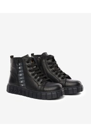 Resim Greyder Erkek Çocuk Siyah Hakiki Deri Sneaker Bot 5K5NB66650 