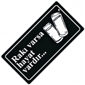 Resim Rakı Yazılı Sök-tak-pratik Vantuzlu Yeni Nesil Dekor Plaka 