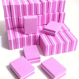 Resim 20 Adet Mini Tırnak Parlatma Blokları Seti - Akrilik ve Doğal Tırnaklar İçin, 100/180 Kumlu Profesyonel Manikür Araçları, Pembe Renk 