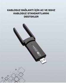 Resim shopwave Tak-Çalıştır Özellikli Çift Bant WiFi Adaptör – 1200 Mbps 