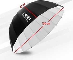 Resim JINBEI Deep Focus 130cm Siyah & Beyaz Şemsiye 