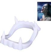 Resim VeraGlobe Buğz Beyaz Renk Çift Damak Takma Vampir Dişi 