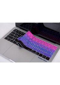 Resim Apple Uyumlu MacBook Pro Klavye Koruyucu Ombre Us-abd İngilizce 12inç A1534 - 13inç A1708 İle Pembe Mavi 