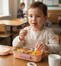 Resim Russet AURA 2 Bölmeli Paslanmaz Beslenme Kabı 150 ml + 300 ml Sızdırmaz (Sıcak Su İle Isıtılabilir) - Pembe 