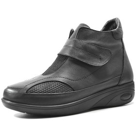 Resim Beety 2007 Deri Siyah Kemik Çıkıntı Kürklü Ortopedik Anne Bot Siyah 