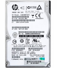 Resim HP Enterprise 300GB 10K RPM 2.5” SAS HDD EG0300FBVFL KUTUSUZ 