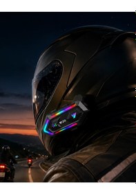 Resim Bluetooth 5.3 Motosiklet Kask Intercom Kulaklık 1000 Metre Bağlantı 