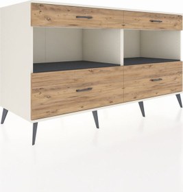 Resim Kronos Konsol 2 Raflı 4 Çekmeceli 176x59x99 Aytaşı-antrasit/çam Aytaşı-antrasit/çam 
