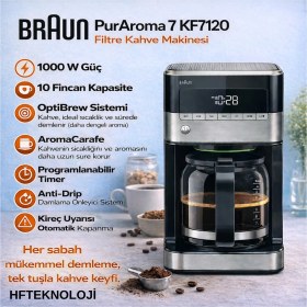 Resim Braun Puraroma 7 Filtre Kahve Makinesi + Dijital Mutfak Tartısı Hediye 