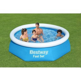Resim Bestway Büyük Şişme Havuz 2.44 M x 61 CM 57448 Çok Renkli 