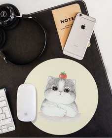 Resim WuW Tombiş Kedi Yuvarlak Mouse Pad 