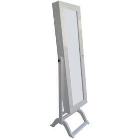 Resim Ankara Mobilya Boy Boya Nature Mdf Ahşap Ayna Takı Dolabı Parlak Beyaz 