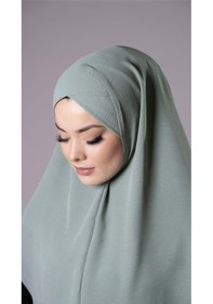 Resim Hürrem Bone Çağla Yeşili Pratik Hazır Geçmeli Tesettür Eşarp Aerobin Kumaş Çapraz Hijab 2307 32 