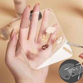 Resim Kozmetik Karıştırma için Akrilik Makyaj Paleti – PABA-Free Nail Art, Göz Farı ve Kirpik Pigment Karıştırma Aracı Şeffaf Malzeme Tasarımı ile Profesyonel ve Ev Kullanımı 