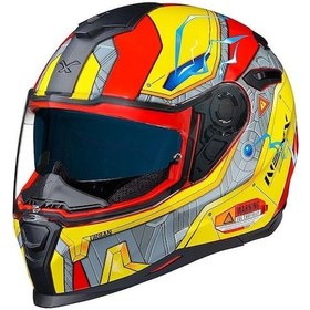 Resim NEXX SX.100 GIGABOT KIRMIZI SARI MOTOSİKLET KAPALI KASK 