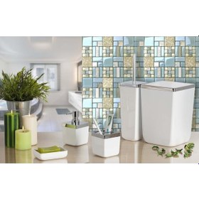 Resim 5 Parça Çeyiz Banyo Seti Beyaz 