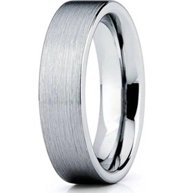 Resim 6Mm Düz Model Mat Çelik Alyans Yüzük Cl29 553618656 