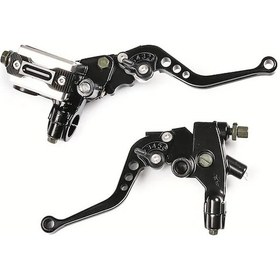 Resim Xuweiwei Black, 2 Adet 22mm Ayarlanabilir Motosiklet Gidon Fren Ana Silindiri Ktm Uyumlu Siyah Alüminyum Hidrolik Pompa 