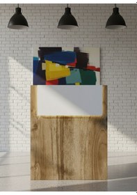 Resim Resital Ledli Karşılama Bankosu G-90 Cm Ofis Kasa Resepsiyon Masası Banko-003-2-1 