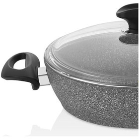 Resim Falez Cost 24 Cm Granit Basık Gri Tencere Gri 