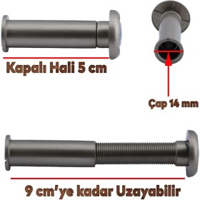 Resim Nzb Ayarlanabilir Kapı Dürbünü Çelik Kapı Saten 50-90 mm Çap 14 mm 